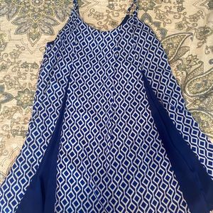 Sugarlips Blue and White Geometric Mini Dress